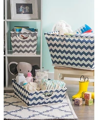 Design Imports Polyester Bin Chevron Trapezoid Large