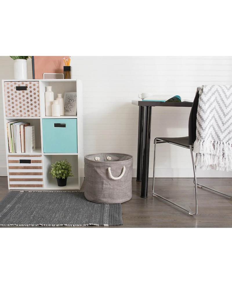 Design Imports Polyester Bin Variegated Round Small