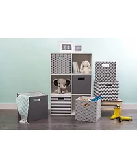 Design Imports Square Lattice Print Polyester Storage Bin