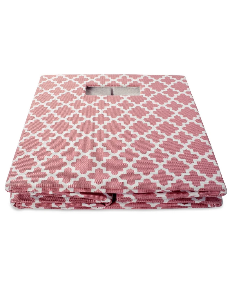 Design Imports Lattice Square Print Polyester Storage Bin