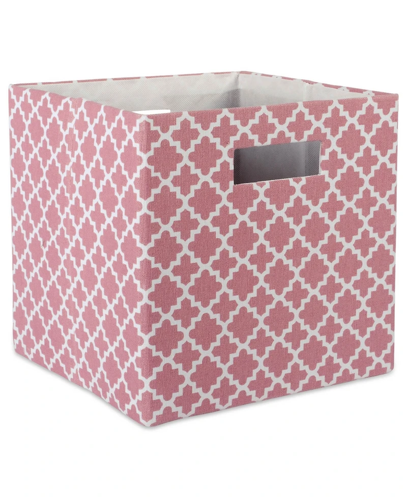 Design Imports Lattice Square Print Polyester Storage Bin