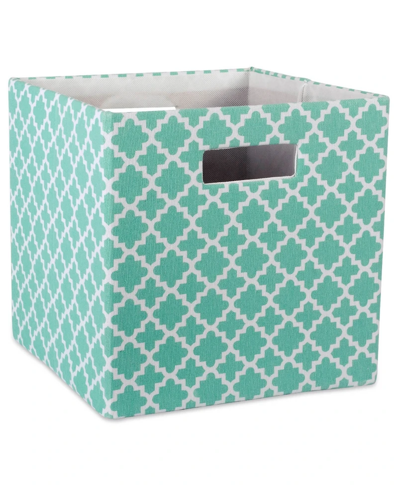 Design Imports Square Lattice Print Polyester Storage Bin