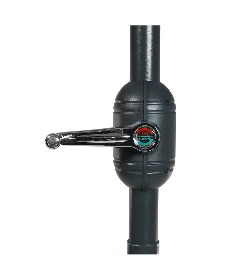 9ft Striped Outdoor Umbrella for Patio, Pool or Yard - Polyester Table Market Umbrella with Tilt and Crank - Awning Stripe