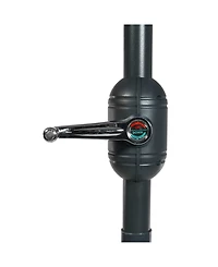 9ft Striped Outdoor Umbrella for Patio, Pool or Yard - Polyester Table Market Umbrella with Tilt and Crank - Awning Stripe