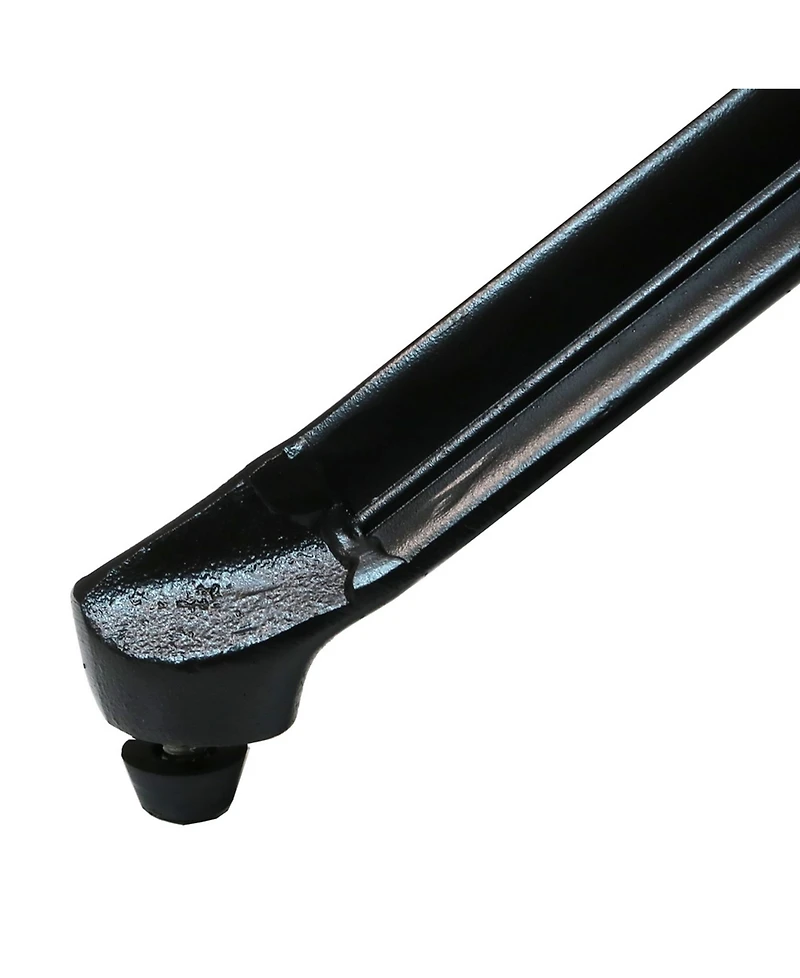 Round Lattice Design Cast Aluminum Outdoor Patio Table with Umbrella Hole, Black