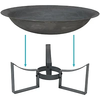 Outdoor Camping or Backyard Cast Iron with Heat Resistant Finish Modern Round Fire Pit Bowl with Stand - 23" - Bronze