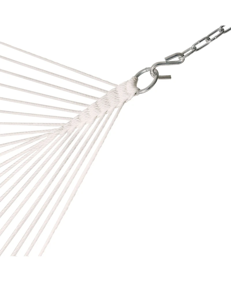 2-Person Outdoor Quilted Fabric Hammock with Spreader Bars with Freestanding Stand and Detachable Pillow - 350 lb Capacity - Tidal Wave