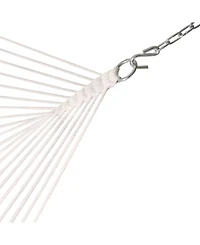 2-Person Outdoor Quilted Fabric Hammock with Spreader Bars with Freestanding Stand and Detachable Pillow - 350 lb Capacity - Tidal Wave