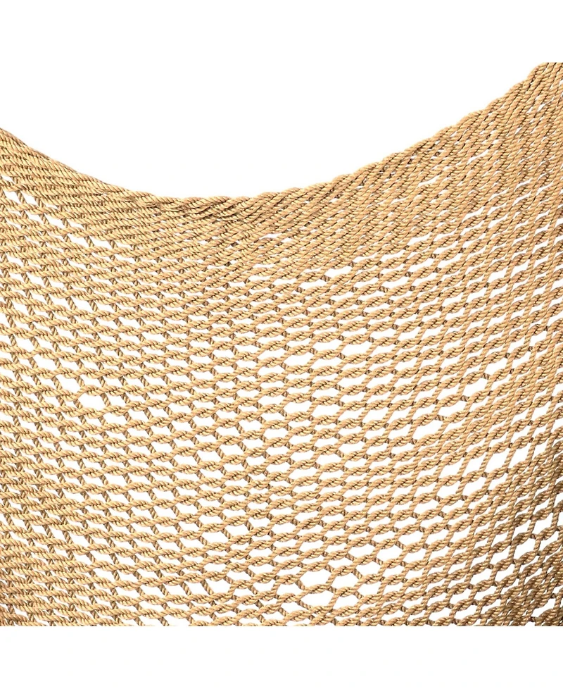 Sunnydaze Decor Caribbean Style Extra Large Hanging Rope Hammock Chair Swing with Stand - 300 lb Weight Capacity