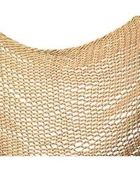 Sunnydaze Decor Caribbean Style Extra Large Hanging Rope Hammock Chair Swing with Stand - 300 lb Weight Capacity