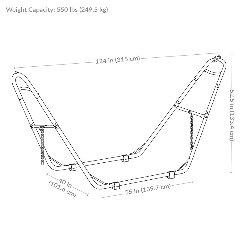 Heavy-Duty Universal Multi-Use Steel Hammock Stand for 9 to 14 Feet Hammocks - 550 lb Weight Capacity