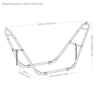 Heavy-Duty Universal Multi-Use Steel Hammock Stand for 9 to 14 Feet Hammocks - 550 lb Weight Capacity