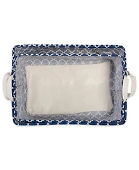 Design Imports Polyethylene Coated Cotton Polyester Laundry Bin Lattice Rectangle Extra Large Set of 2