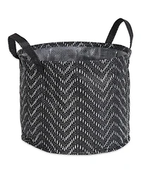 Design Imports Polyethylene Coated Woven Paper Laundry Bin Tribal Chevron Round Set of 2