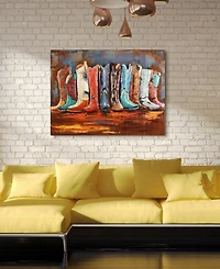 Empire Art Cowboy's Boots Mixed Media Iron Hand Painted Dimensional Wall Art, 30" x 40" x 2.4"