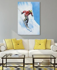 Empire Art Direct Skiing Mixed Media Iron Hand Painted Dimensional Wall Art, 48" x 32" x 2.6"