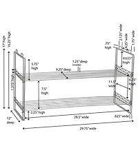 Household Essentials Stackable Two-Tier Metal Shoe Rack for Closet Storage, Silver