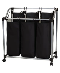 Household Essentials Triple Laundry Sorter with Wheels