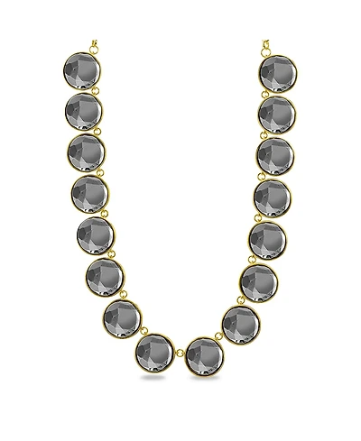 Kensie Charcoal Circle Stone Necklace