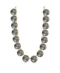 Kensie Charcoal Circle Stone Necklace