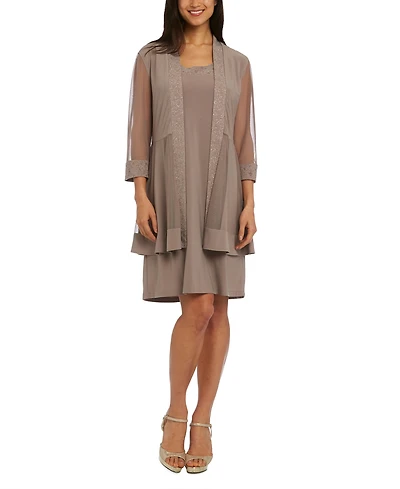 R & M Richards Embellished Dress & 3/4-Sleeve Jacket