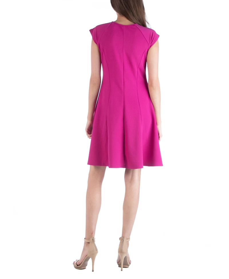 24seven Comfort Apparel Scoop Neck A-Line Dress with Keyhole Detail