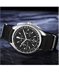 Bulova Men's Chronograph Lunar Pilot Archive Series Black Polyester Strap Watch 45mm