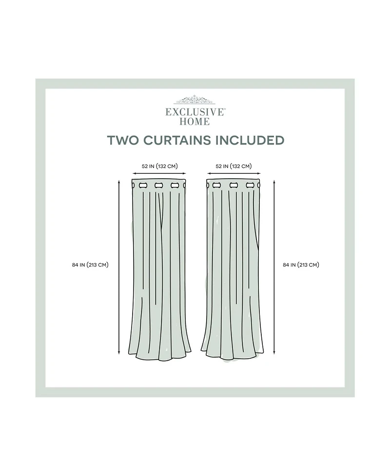 Exclusive Home Curtains Academy Total Blackout Grommet Top Curtain Panel Pair, 52" x 84"