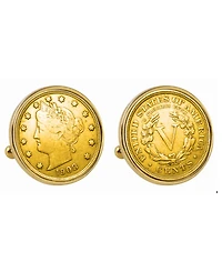 American Coin Treasures Gold-Layered Liberty Nickel Bezel Coin Cuff Links
