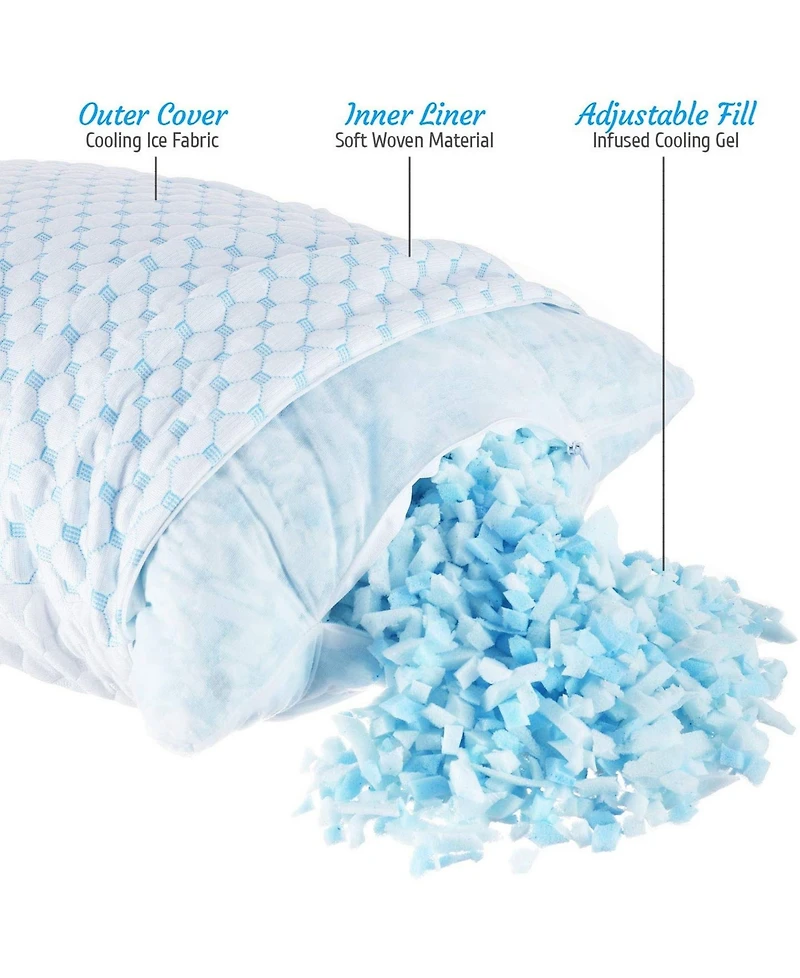 Nestl Heat and Moisture Reducing Ice Silk and Gel Infused Memory Foam Pillow