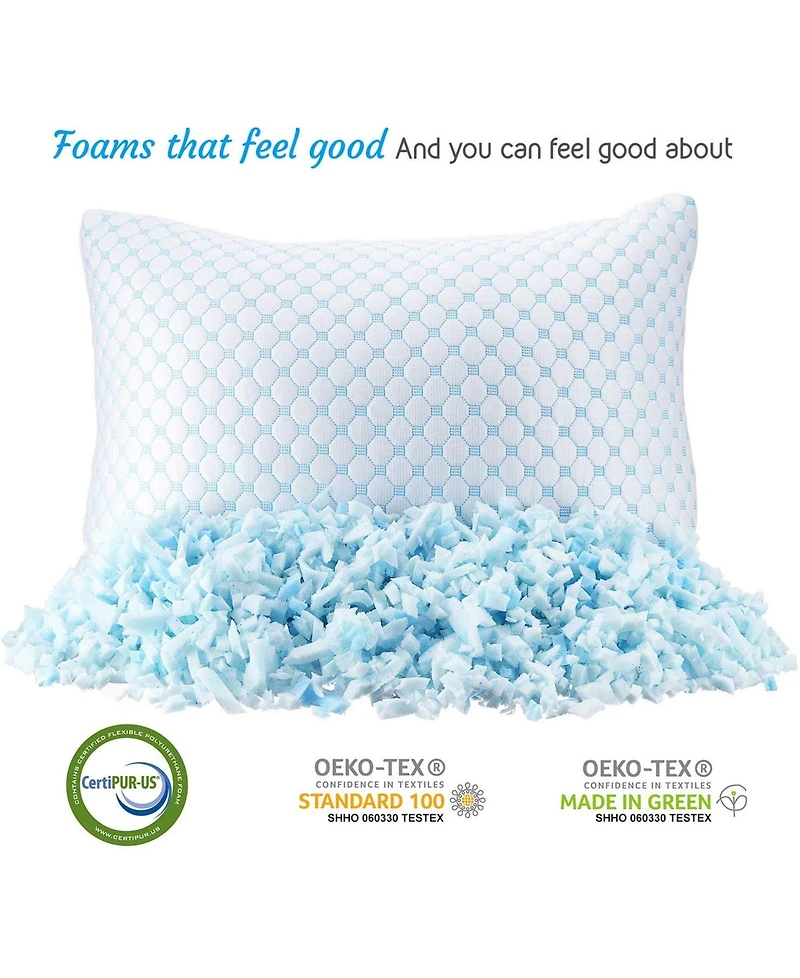 Nestl Heat and Moisture Reducing Ice Silk and Gel Infused Memory Foam 2-Pack Pillow, Standard/Queen