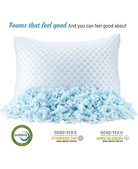 Nestl Heat and Moisture Reducing Ice Silk and Gel Infused Memory Foam 2-Pack Pillow, Standard/Queen