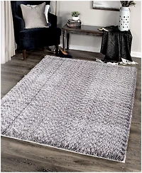 Closeout! Orian Cotton Tail Solid Gray 5'3" x 7'6" Area Rug