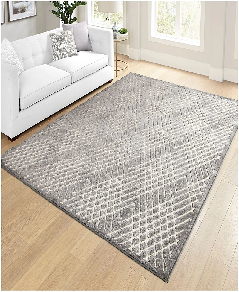 Closeout! Orian Social Living Ravinia Gray 7'9" x 10'10" Outdoor Area Rug