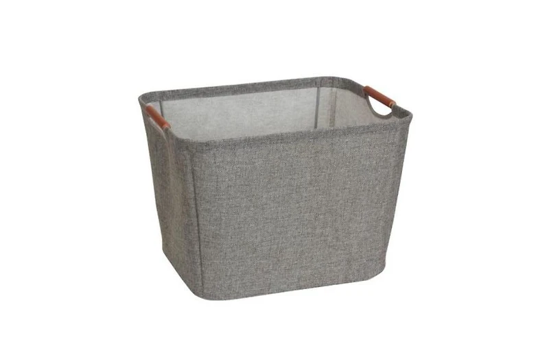 Household Essentials Medium Tapered Soft-Side Storage Bin with Wood Handles