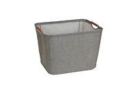 Household Essentials Medium Tapered Soft-Side Storage Bin with Wood Handles