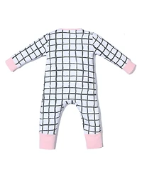 Earth Baby Outfitters Baby Girls 2 Way Zippy Grid Coverall