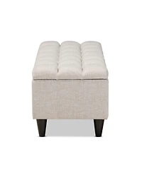 Furniture Brette Mid-Century Modern Upholstered Storage Bench Ottoman