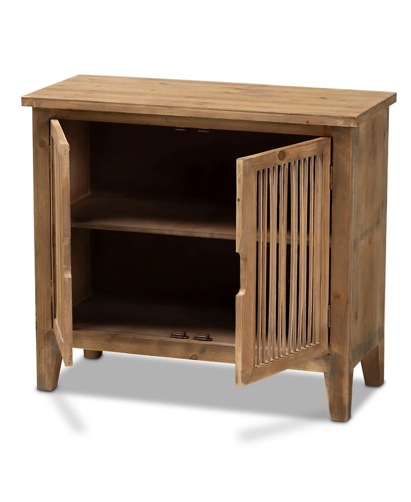 Furniture Clement Rustic Transitional 2 Door Spindle Accent Storage Cabinet