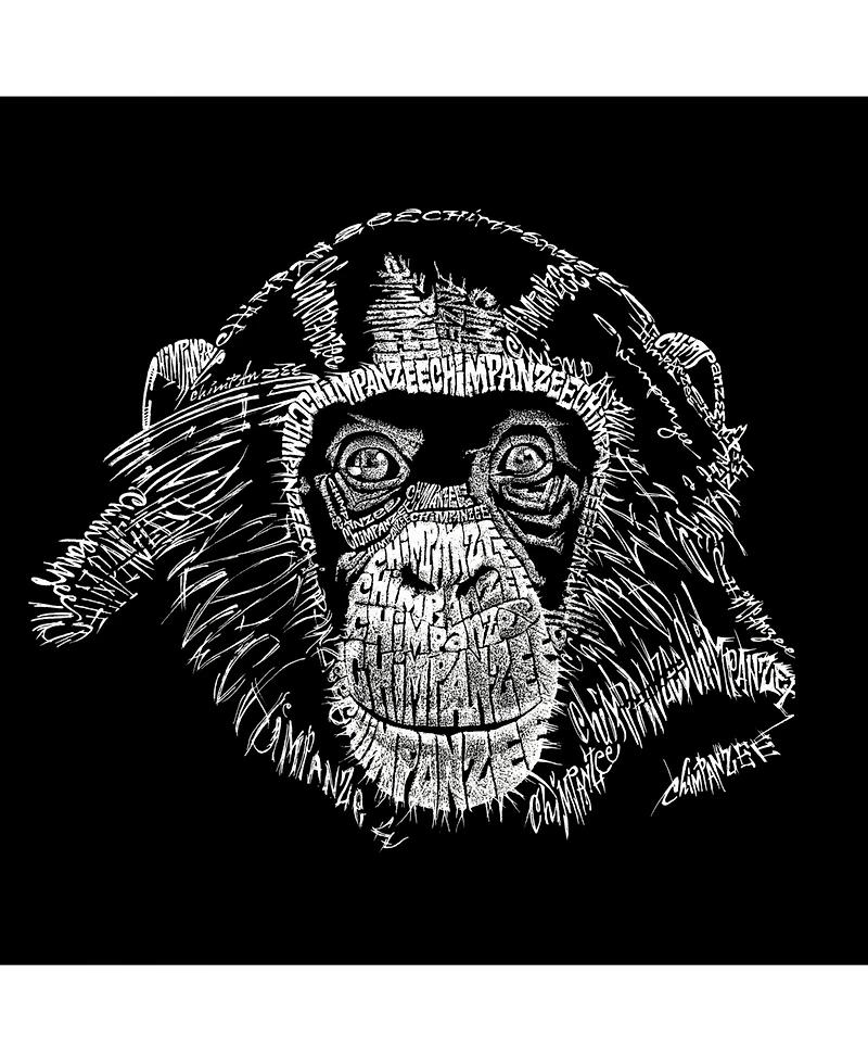 La Pop Art Men's Word - Chimpanzee Long Sleeve T-Shirt