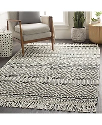 Livabliss Farmhouse Tassels Fts-2300 Charcoal 3' x 5' Area Rug