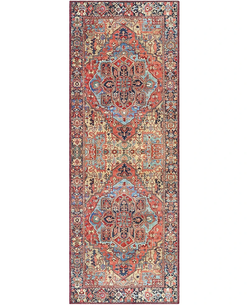 Livabliss Iris Irs-2310 Red 2'6" x 7'6" Runner Area Rug