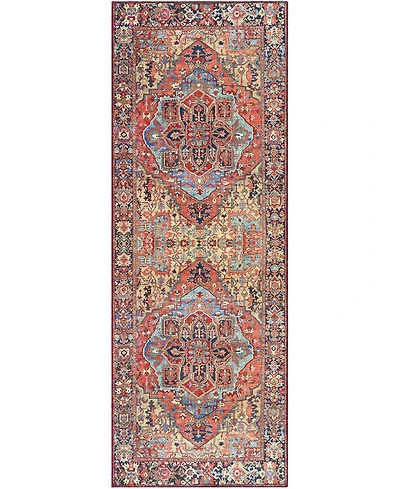 Livabliss Iris Irs-2310 Red 2'6" x 7'6" Runner Area Rug
