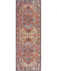 Livabliss Iris Irs-2310 Red 2'6" x 7'6" Runner Area Rug