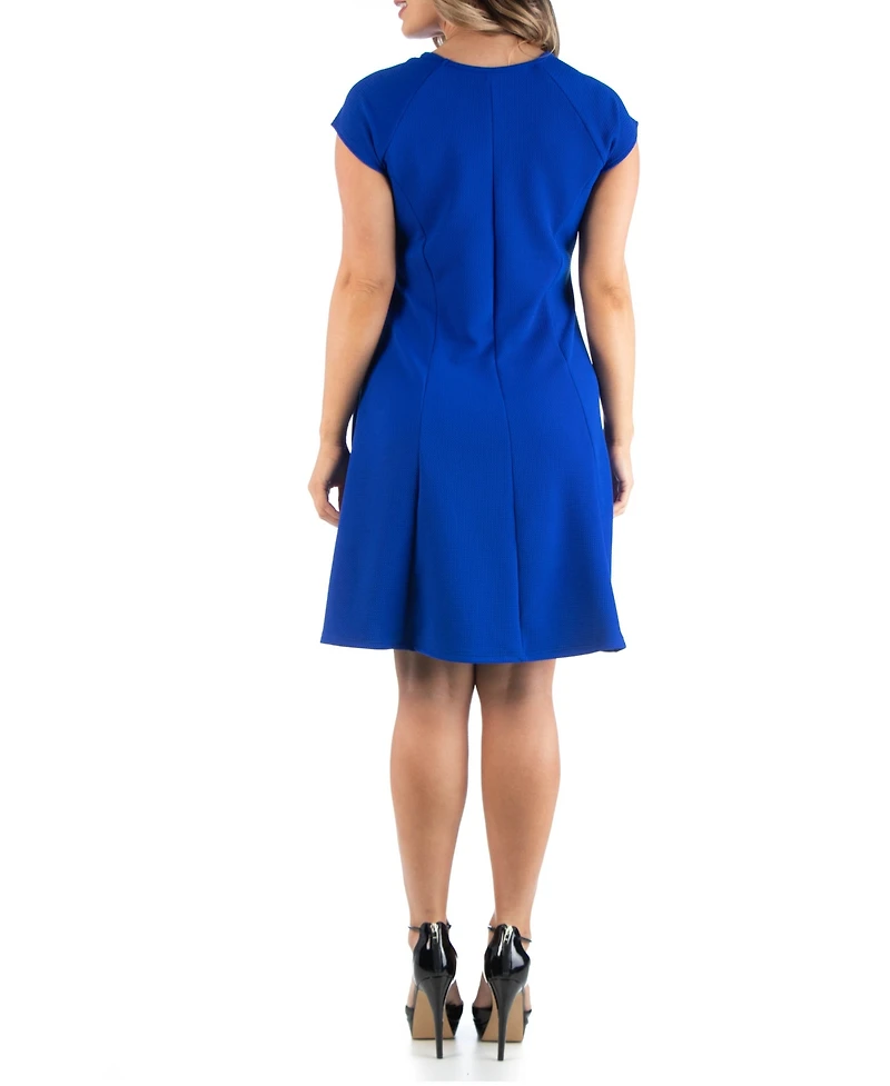 24seven Comfort Apparel Plus Keyhole Neck Dress