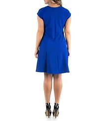 24seven Comfort Apparel Plus Keyhole Neck Dress