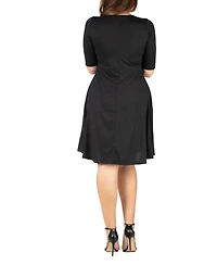 24seven Comfort Apparel Plus Knee Length Dress