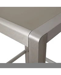 Noble House Cape Coral Outdoor 3 Piece Bar Set with Glass Table Top