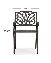 Noble House Alfresco Outdoor Cast Dining Chairs, Set of 2