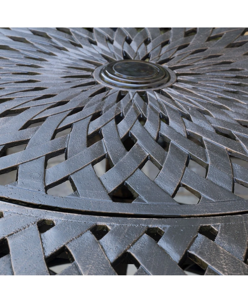 Noble House Cayman Traditional Outdoor Cast Hexagonal Dining Table